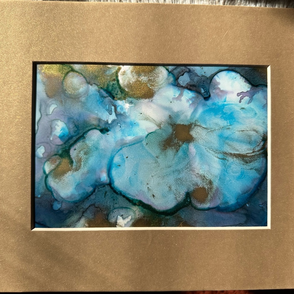 Hand crafted original blue abstract wall decor painting